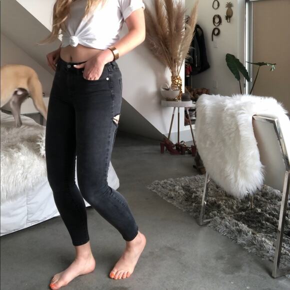 MADEWELL Roadtripper Washed Black Grey High Rise Skinny Denim Jeans 28 - Picture 3 of 12